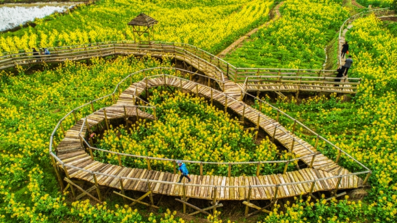 “心”型廊橋。廖濤 攝