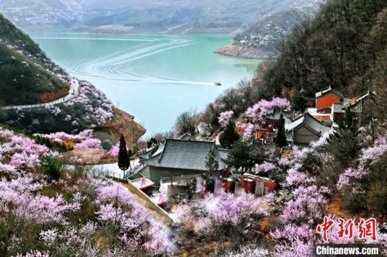 甘肅平?jīng)鍪惺侵袊鴥?yōu)秀旅游城市。圖為平?jīng)鲠轻忌较率锾一ㄊ㈤_。(資料圖) 平?jīng)鍪形麄鞑抗﹫D