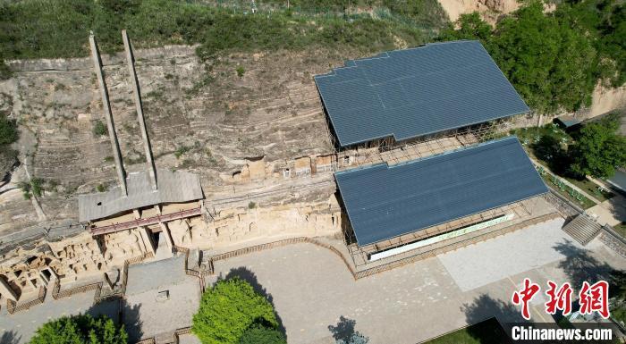 圖為航拍視角下的北石窟寺。　艾慶龍 攝