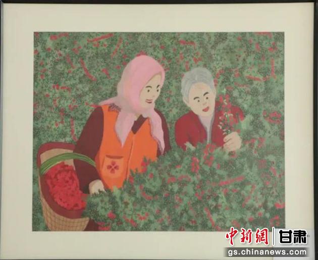 靖遠縣枸杞種植業(yè)帶動10多萬農(nóng)民脫貧致富。刺繡 王明風(fēng) 繡稿 胡靜