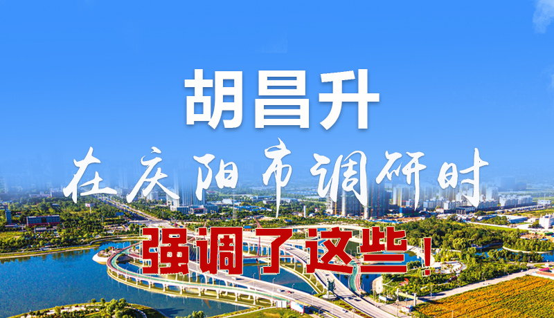 圖解|胡昌升在慶陽市調(diào)研時(shí)強(qiáng)調(diào)了這些！